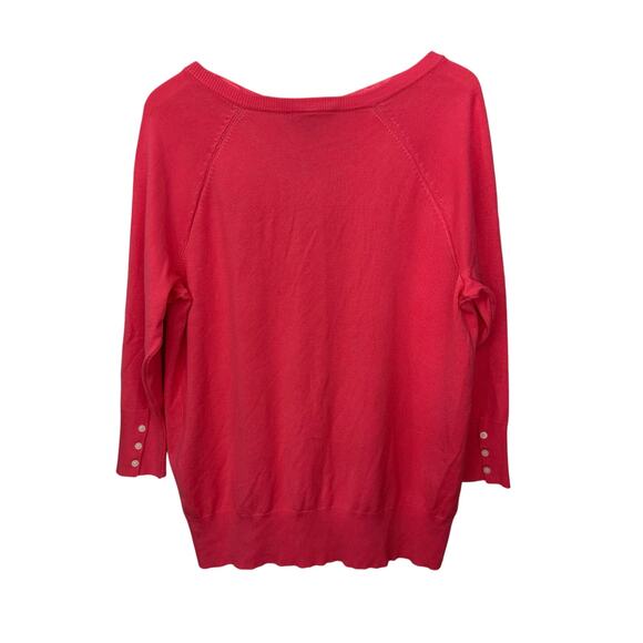Lane Bryant Cardigan Sweater Women's 14/16 Button Up Coral Pink Rayon Blend - Picture 4 of 7